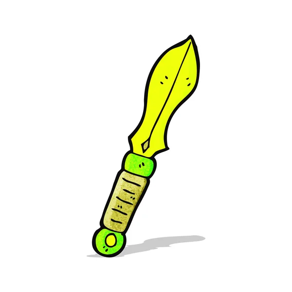 Glowing green sword cartoon — Stock Vector