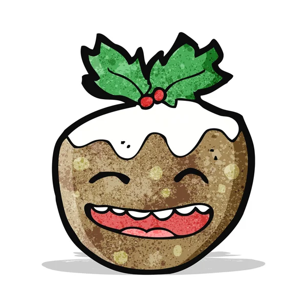 Cartoon christmas pudding — Stock Vector