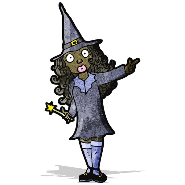 Dessin animé sorcière fille — Image vectorielle