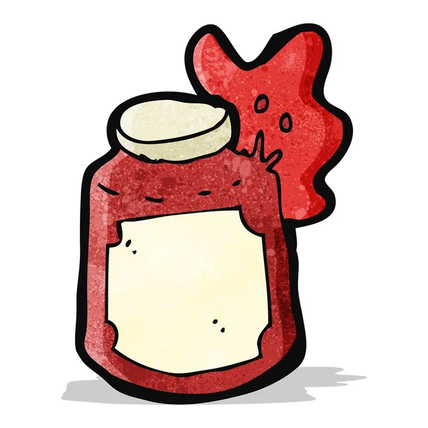 Cartoon broken jam jar — Stock Vector
