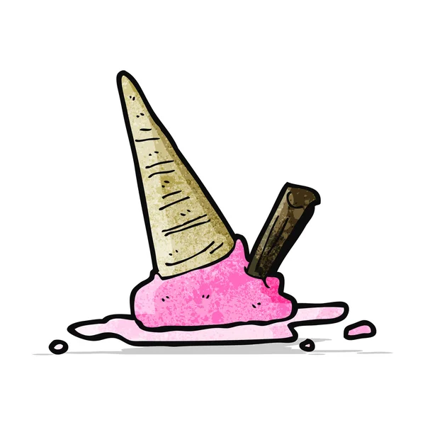 Dejó caer la caricatura de helado — Archivo Imágenes Vectoriales