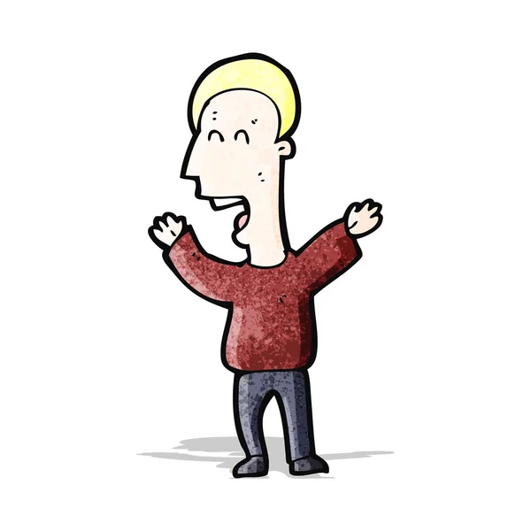 Cartoon skrika blond man — Stock vektor