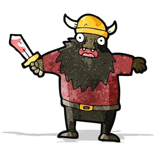 Karikatur mittelalterlicher Krieger — Stockvektor