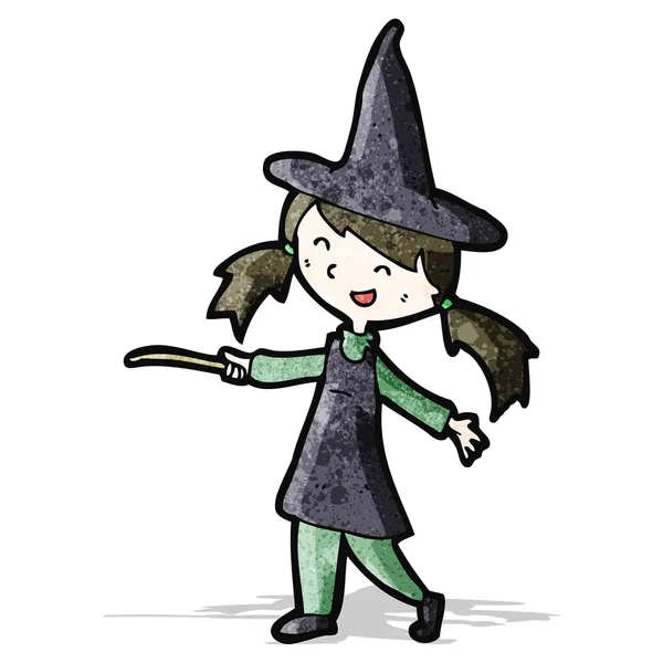 Cartoon witch flicka — Stock vektor