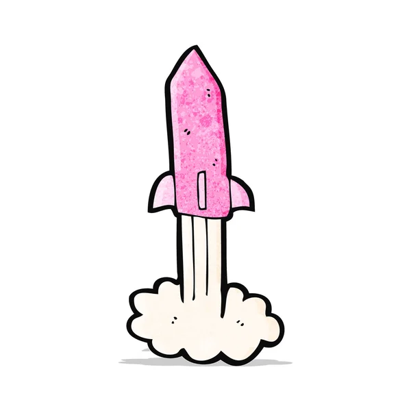 Pink rocket cartoon — Stock Vector