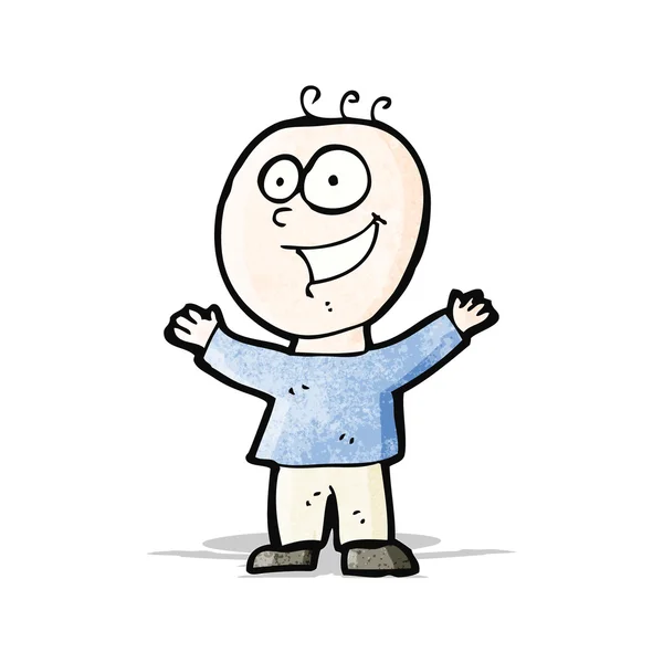 Cartoon grijnzend doodle man — Stockvector