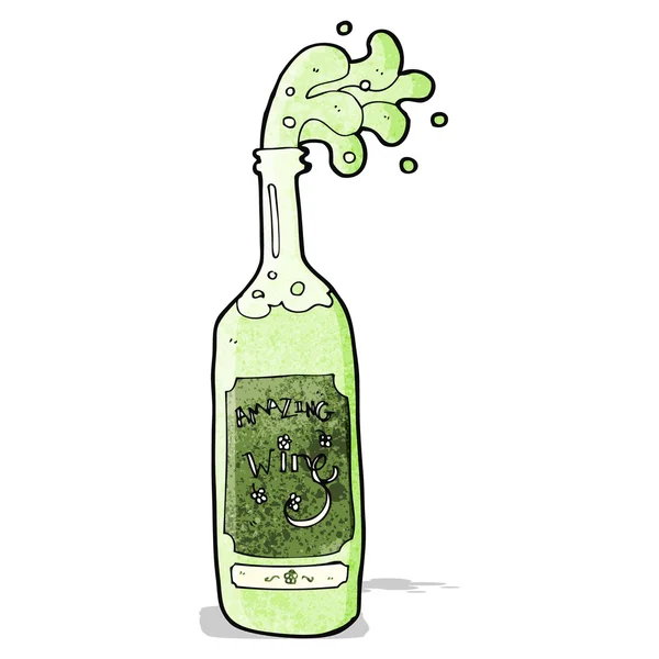 Botella vino de dibujos animados — Vector de stock