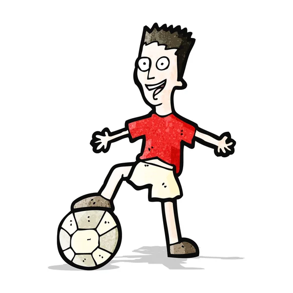 Jugador de fútbol de dibujos animados — Vector de stock