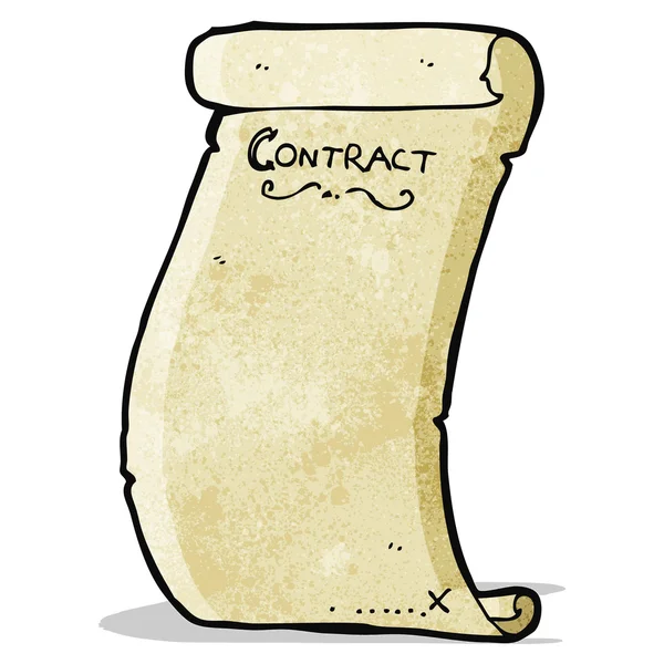 Cartoon rulla kontrakt — Stock vektor