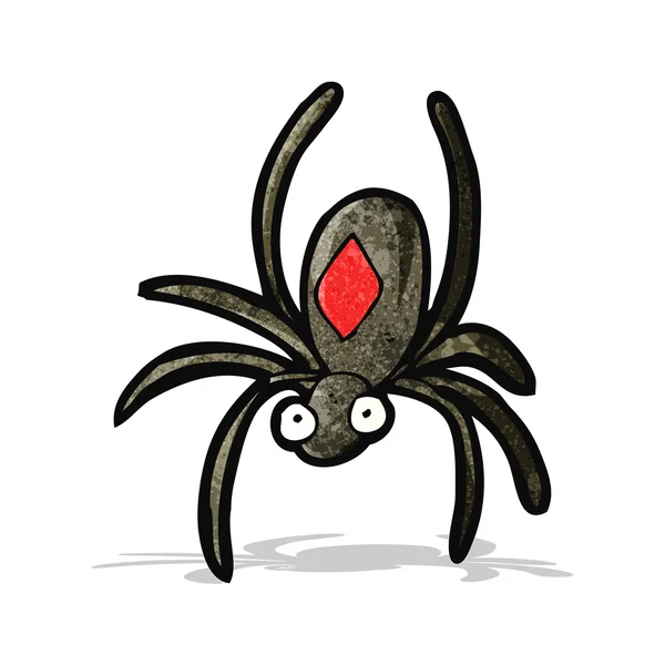 Black widow spider cartoon — Stock Vector