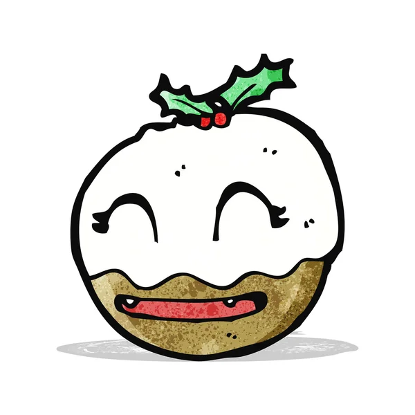 Budín de Navidad de dibujos animados — Vector de stock