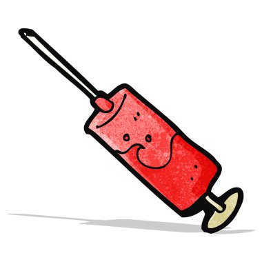 çizgi film kan dolu bir şırınga