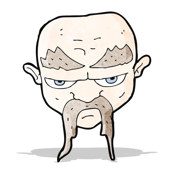Cartoon-Mann mit langem Schnurrbart — Stockvektor