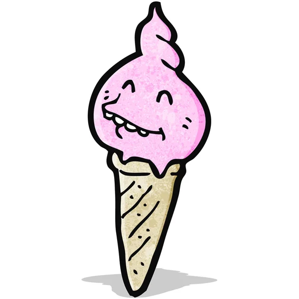 Derretimiento helado cono personaje de dibujos animados — Vector de stock