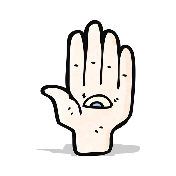 Mystic hand symbool cartoon — Stockvector