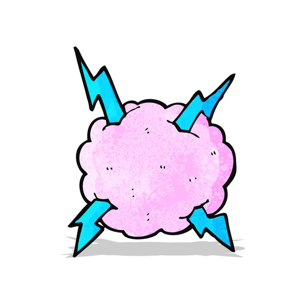 Dessin animé foudre tempête nuage symbole — Image vectorielle