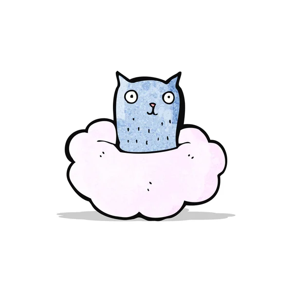 Karikatur Katze auf Wolke sieben — Stockvektor