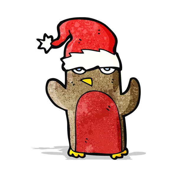 Desenhos animados Natal robin — Vetor de Stock