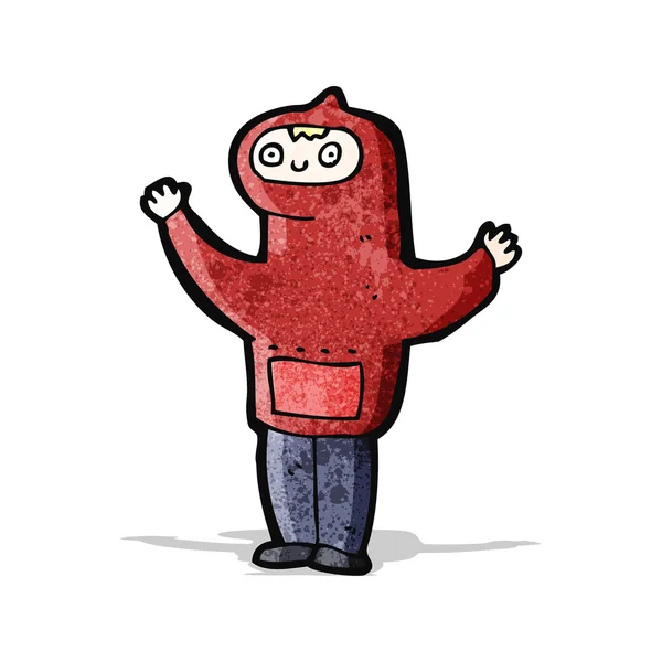 Cartoon jongen in hooded sweatshirt — Stockvector