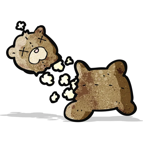 Ours en peluche déchiré par bande dessinée — Image vectorielle