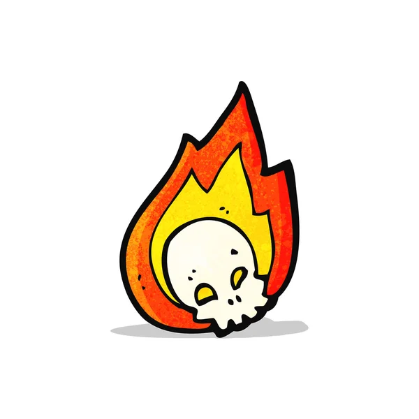 Flaming skull cartoon — Stock Vector