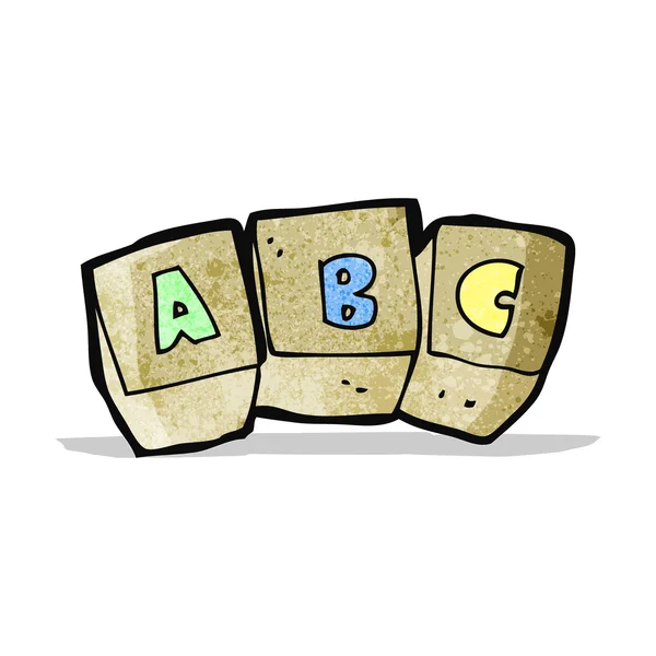 Bloques de letras de dibujos animados — Vector de stock