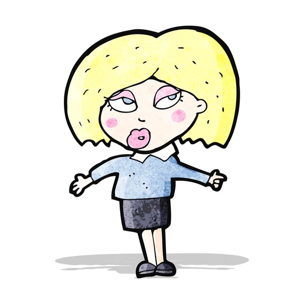 Cartoon blond kvinna — Stock vektor
