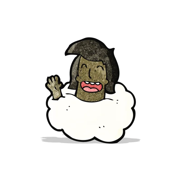 Homme avec la tête dans les nuages dessin animé — Image vectorielle