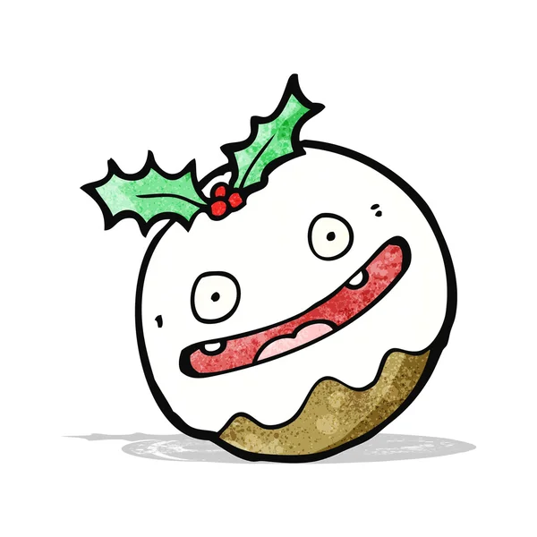Cartoon Christmas pudding — Stockvector