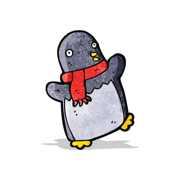 Cartoon penguin wearing scarf — Stock Vector