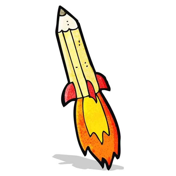 Cartoon rocket pencil — Stock Vector