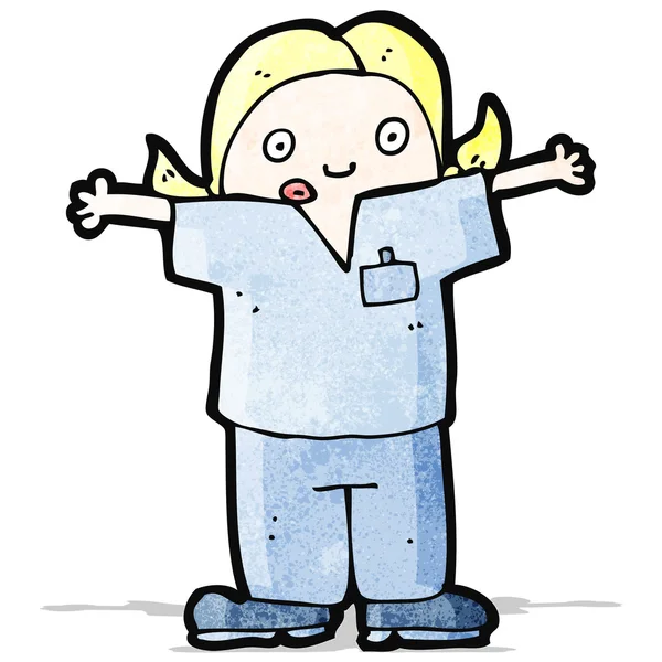 Pielęgniarka kreskówka wzruszając ramionami — Wektor stockowy