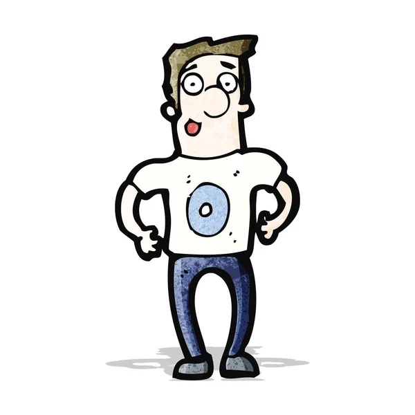 Uomo cartone animato in numero zero camicia — Vettoriale Stock