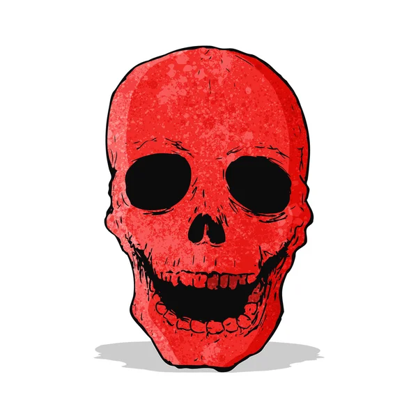 Cráneo rojo de dibujos animados — Vector de stock