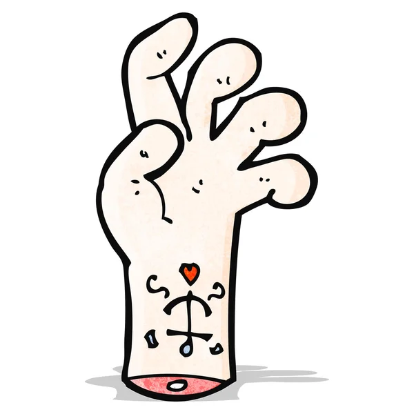 Мультяшна рука з татуюванням — стоковий вектор