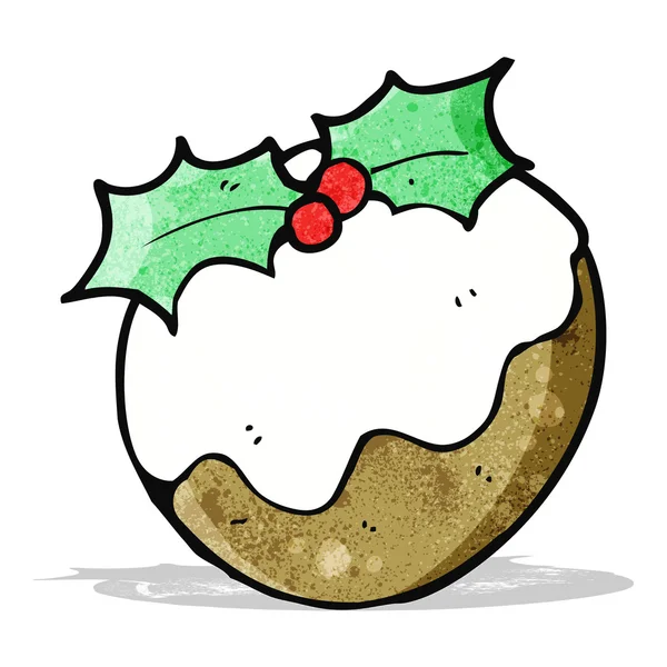Cartoon christmas pudding — Stock Vector