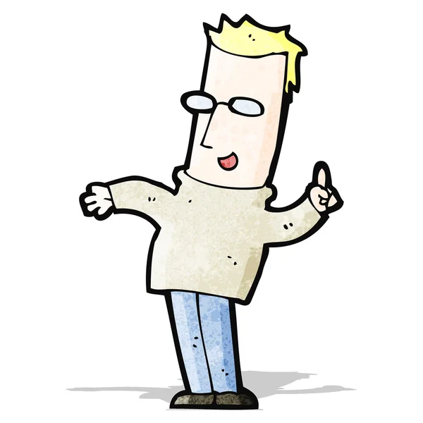 Cartoon man met idee — Stockvector