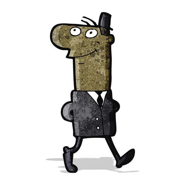 Карикатурный бизнесмен шел на работу пешком — стоковый вектор