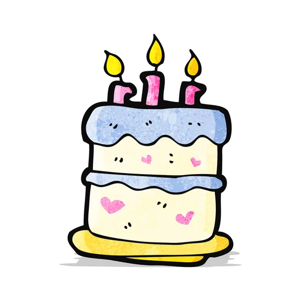 Cartoon birthday cake — Stock Vector