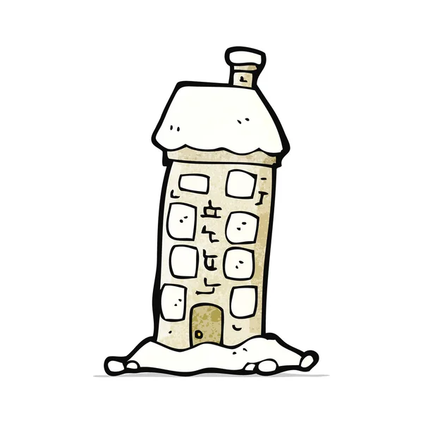 Cartoon schneebedecktes Haus — Stockvektor