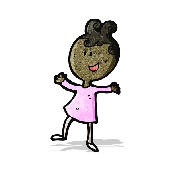 Γυναίκα ευτυχισμένη doodle κινουμένων σχεδίων — Διανυσματικό Αρχείο