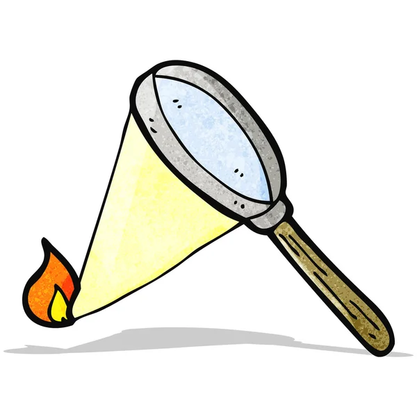 Caricatura lupa comenzando fuego — Vector de stock