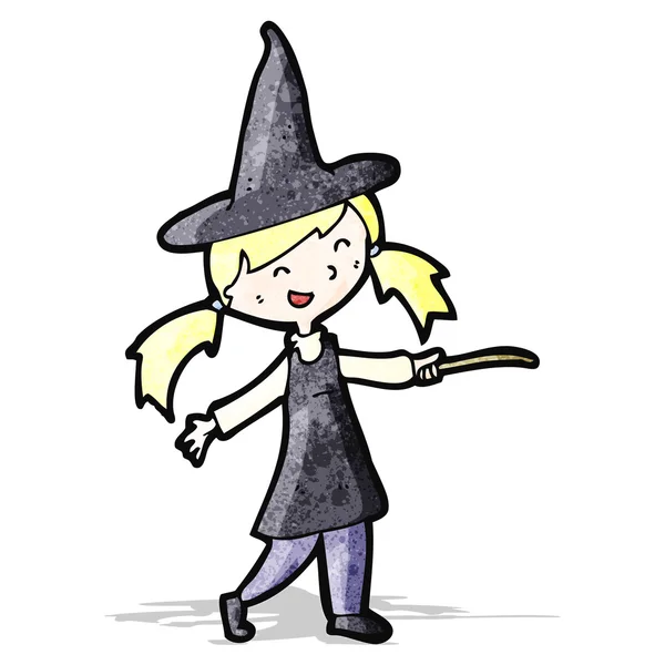 Kreslený čarodějnice dívka — Stockový vektor