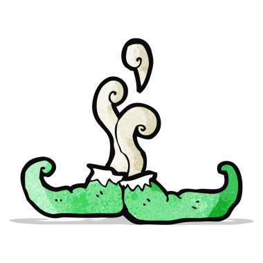 çizgi film sihirli Noel elf Ayakkabı