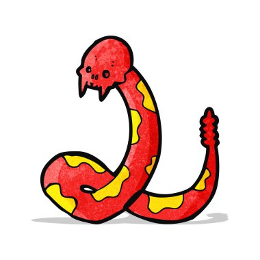 Çizgi Film ürkütücü kafatası yılan