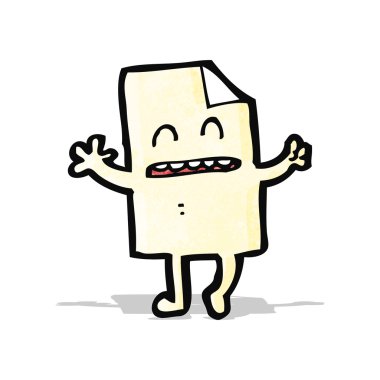 çizgi film kağıt harf karakteri