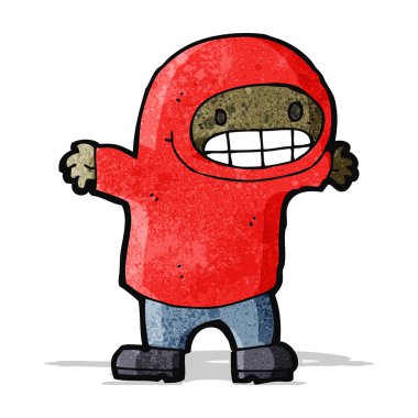 kapüşonlu sweatshirt sırıtış çocuk çizgi film