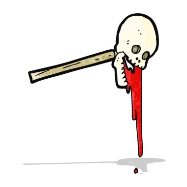 Brüt kafatası sopa karikatür