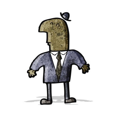 omuzlarında shrugging karikatür işadamı