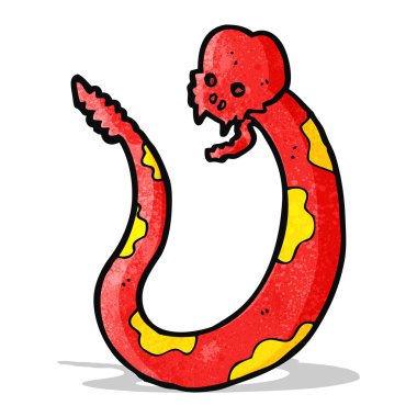 kafatası ile karikatür yılan